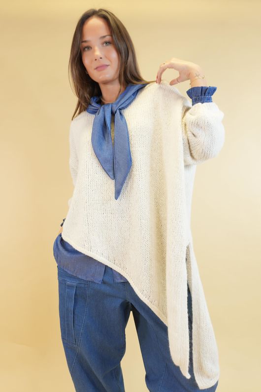 Big Softie Super Slant Knit Jumper Ecru